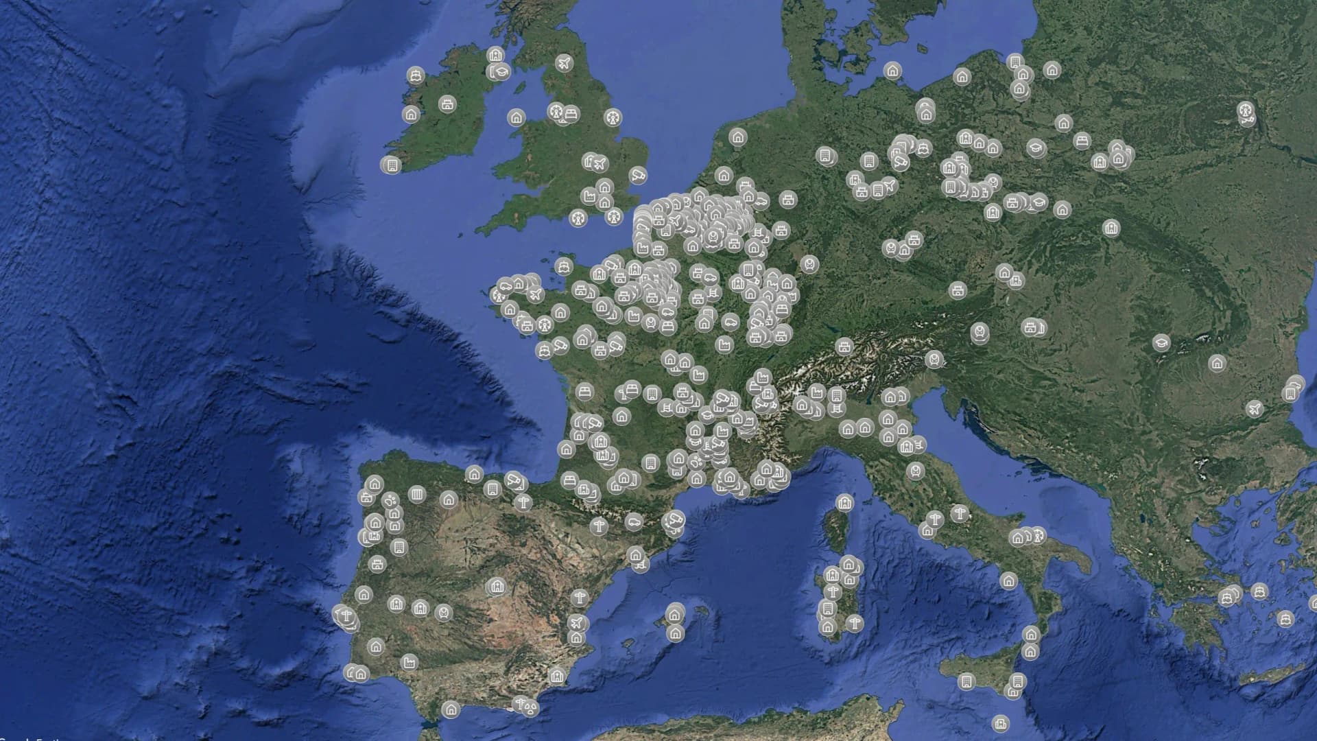 Preview of the free urbex map with hundreds of abandoned places