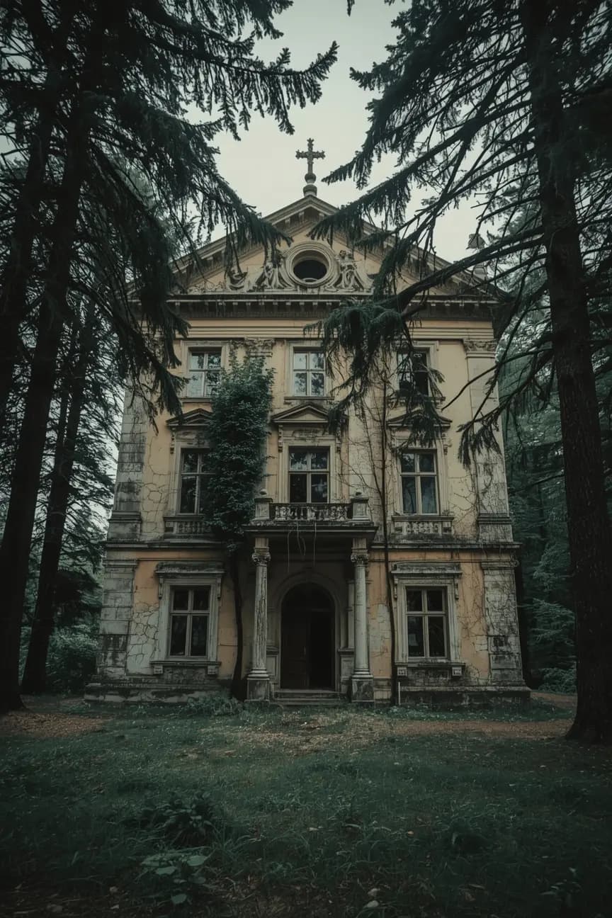 Abandoned church in the forest in Poland